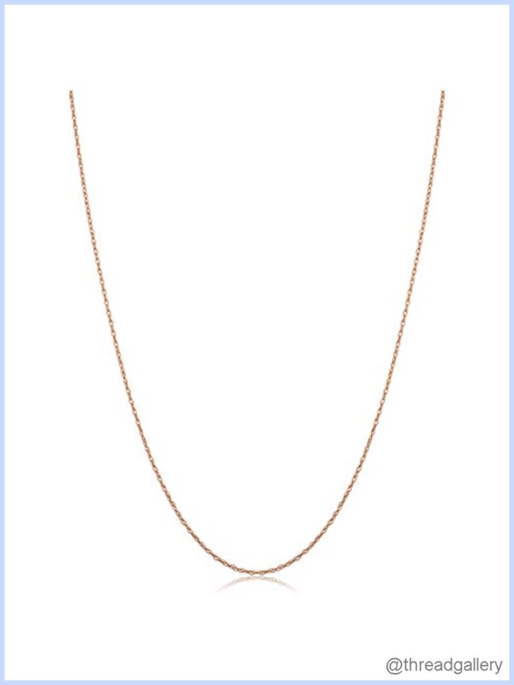 14K Rose Gold Rope Chain Necklace 14 Inch Choker Spring Ring
